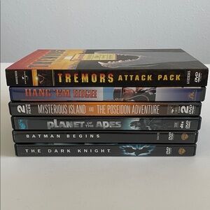 Action DVD Lot Batman Begins, Dark Knight, Planet of the Apes, Tremors Movies...